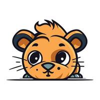 Cute cartoon hamster. Vector illustration. Isolated on white background.