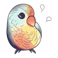 Cute cartoon parrot. Vector illustration isolated on white background.