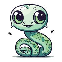 Cute cartoon snake. Vector illustration isolated on a white background.