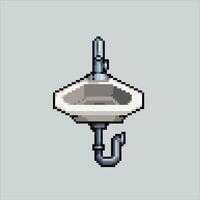 Pixel art illustration Sink. Pixelated Sink. Sink pixelated for the pixel art game and icon for website and video game. old school retro. vector