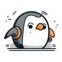 linda pingüino icono. dibujos animados ilustración de linda pingüino vector icono para web