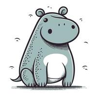 linda hipopótamo. vector ilustración de un dibujos animados animal.