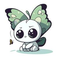 Cute butterfly with wings. Vector illustration of a cartoon butterfly.