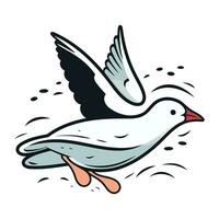 Flying seagull. Vector illustration of a flying seagull.