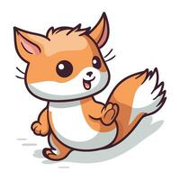 Cute cartoon fox. Vector illustration isolated on a white background.