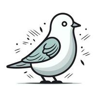 Vector image of a bird on a white background. Vector illustration.