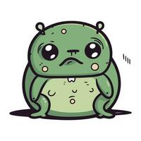 Cute cartoon frog. Vector illustration. Isolated on white background.