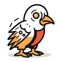 Cute cartoon bird illustration. Vector illustration isolated on white background.