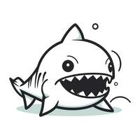 Cute Shark Cartoon Mascot Character. Vector Illustration.