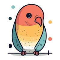 Cute cartoon parrot on a white background. Vector illustration.