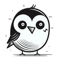 Cute cartoon bird isolated on white background. Vector Illustration.