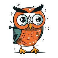 Cute cartoon owl. Vector illustration isolated on a white background.