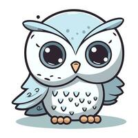 Cute cartoon owl. Vector illustration isolated on a white background.