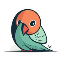 Cute cartoon parrot. Vector illustration on a white background.