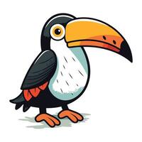 Cartoon toucan. Vector illustration isolated on a white background.