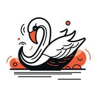 vector ilustración de cisne. línea Arte diseño para web y impresión.