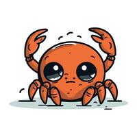 Cute cartoon crab. Vector illustration. Isolated on white background.