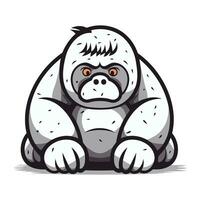 Cute cartoon bulldog sitting on the floor. Vector illustration.