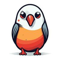 Cute cartoon penguin. Vector illustration. Isolated on white background.