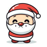 Cute Santa Claus Cartoon Character Mascot Vector Illustration.