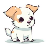 Cute cartoon dog. Vector illustration isolated on a white background.