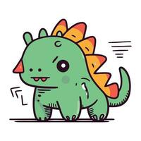 Cute cartoon dinosaur character. Vector illustration. Cute dinosaur.