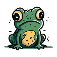 Cute cartoon frog. Vector illustration. Isolated on white background.