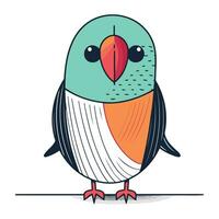 Cute cartoon parrot. Vector illustration in a flat style.