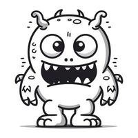 Funny cartoon monster. Vector illustration isolated on a white background.