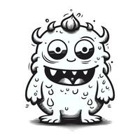 Cute cartoon monster isolated on a white background. Vector illustration.