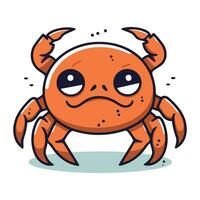 Crab cartoon character. Cute vector illustration of a crab.