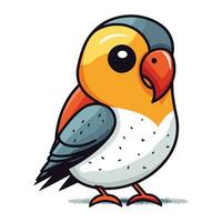 Vector illustration of a cute cartoon parrot. Isolated on white background.