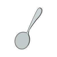 Kids drawing Cartoon Vector illustration large round spoon Isolated in doodle style
