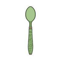 Kids drawing Cartoon Vector illustration antique dining spoon Isolated in doodle style