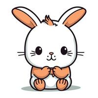 Conejo personaje diseño. linda dibujos animados Conejo vector. Pascua de Resurrección conejito. vector