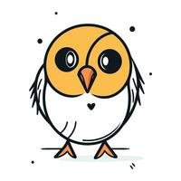 Cute little owl. Vector illustration in doodle style.