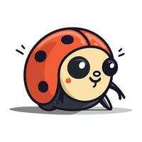 Cute ladybug cartoon character vector illustration. Cute ladybug.