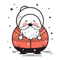 linda dibujos animados Papa Noel claus personaje. vector ilustración en garabatear estilo.