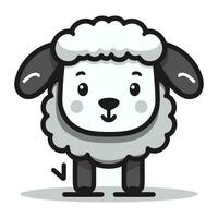 Cute Sheep Cartoon Mascot Character Vector Icon Illustration Design