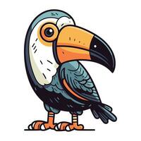 Cartoon toucan. Vector illustration isolated on a white background.