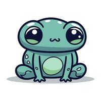 Cute little frog cartoon character vector illustration. Cute little frog mascot.