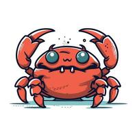 Cute cartoon crab. Vector illustration. Isolated on white background.