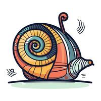 Cartoon snail. Vector illustration of a snail on white background.