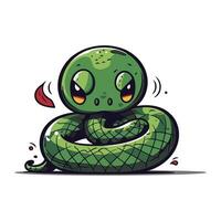 Cute cartoon snake. Vector illustration. Isolated on white background.
