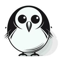 Cute cartoon penguin vector icon isolated on white background. Vector illustration.