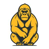 Gorilla monkey vector illustration isolated on white background. Gorilla monkey icon