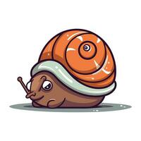 Cartoon snail. Isolated on white background. Vector illustration.