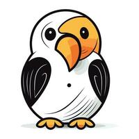 Cute cartoon parrot. Vector illustration isolated on white background.