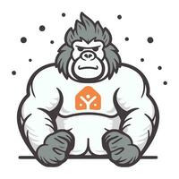 Gorilla   monkey. Vector illustration ready for vinyl cutting.