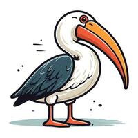 Illustration of a pelican on a white background. Vector illustration